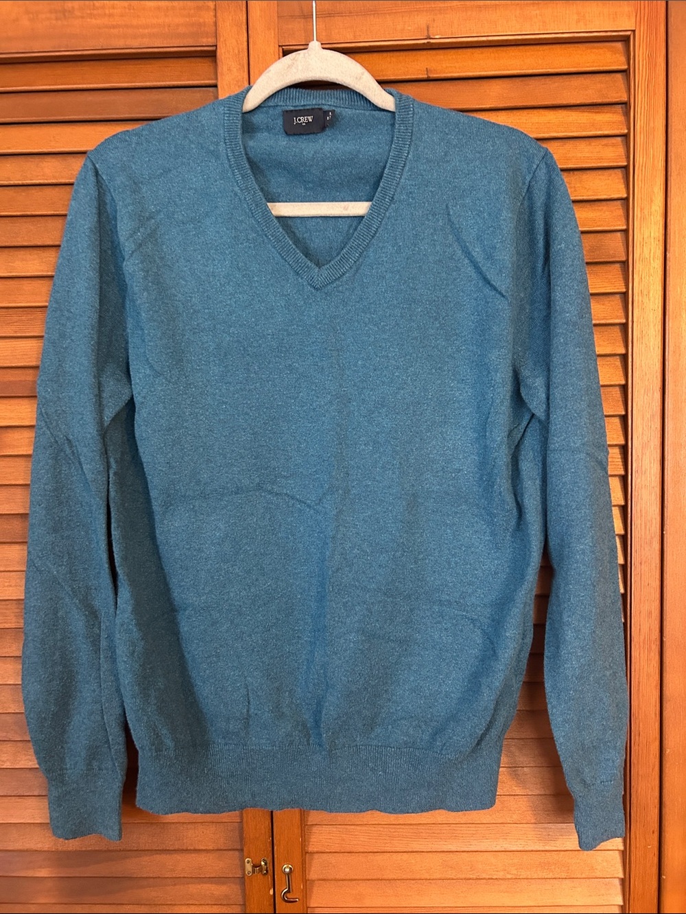 J. Crew Men's Teal Blue V-Neck Sweater
